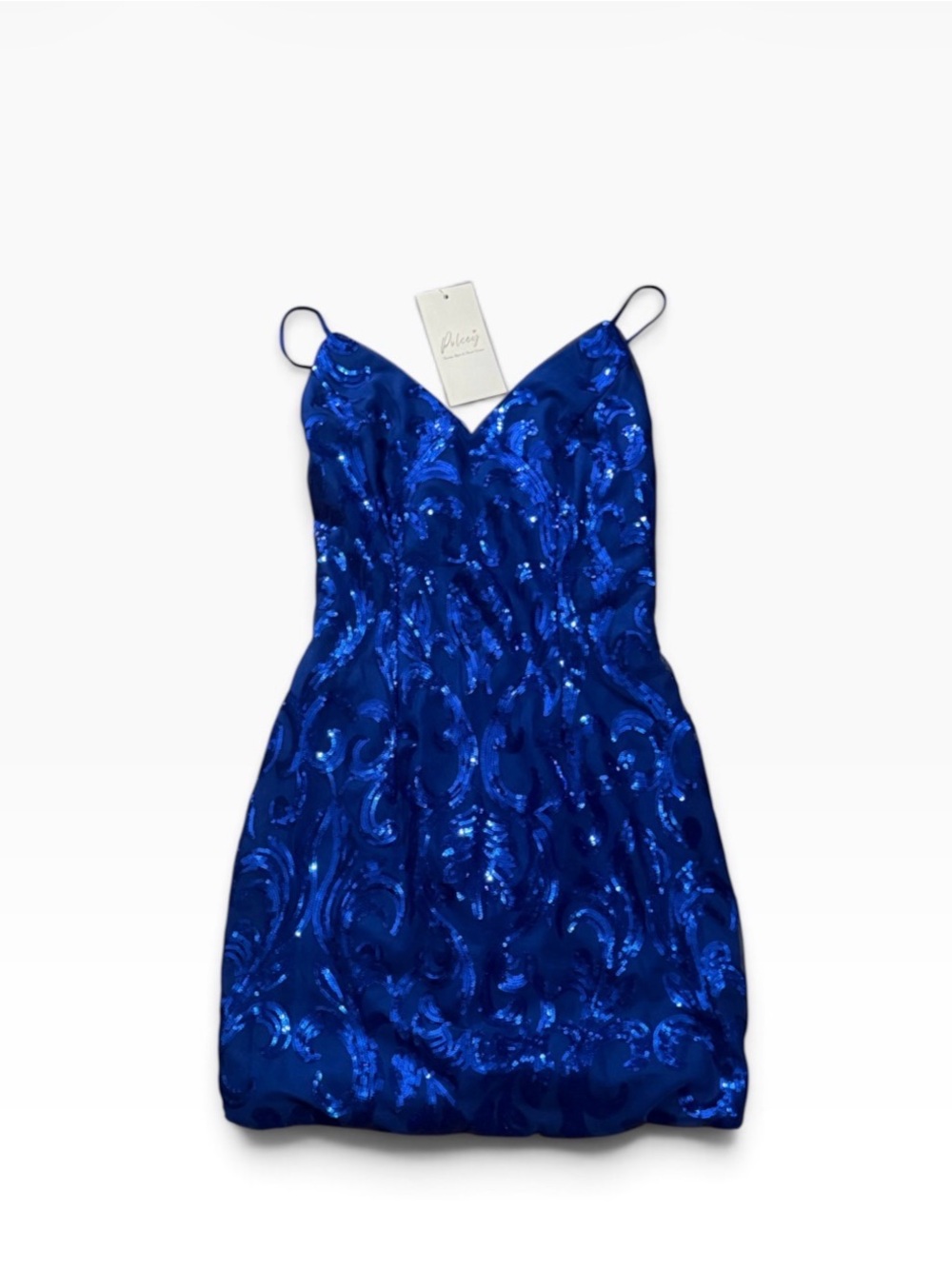 Blue Sequin Slip Dress - Elegant Evening Dress NWTs